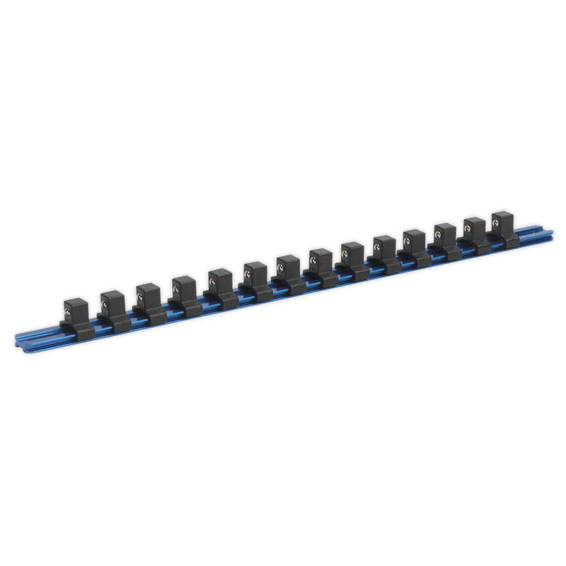 Socket Retaining Rail with 14 Clips Aluminium 1/2"Sq Drive | Pipe Manufacturers Ltd..