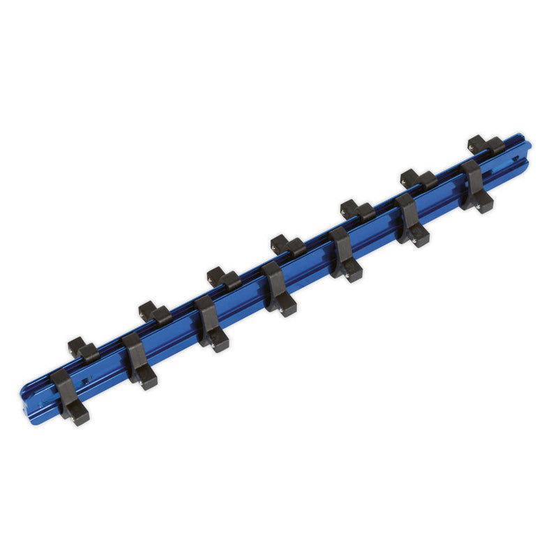 Socket Retaining Rail with 14 Clips Aluminium 1/4"Sq Drive Stubby | Pipe Manufacturers Ltd..