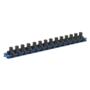 Socket Retaining Rail with 14 Clips Aluminium 1/4"Sq Drive | Pipe Manufacturers Ltd..