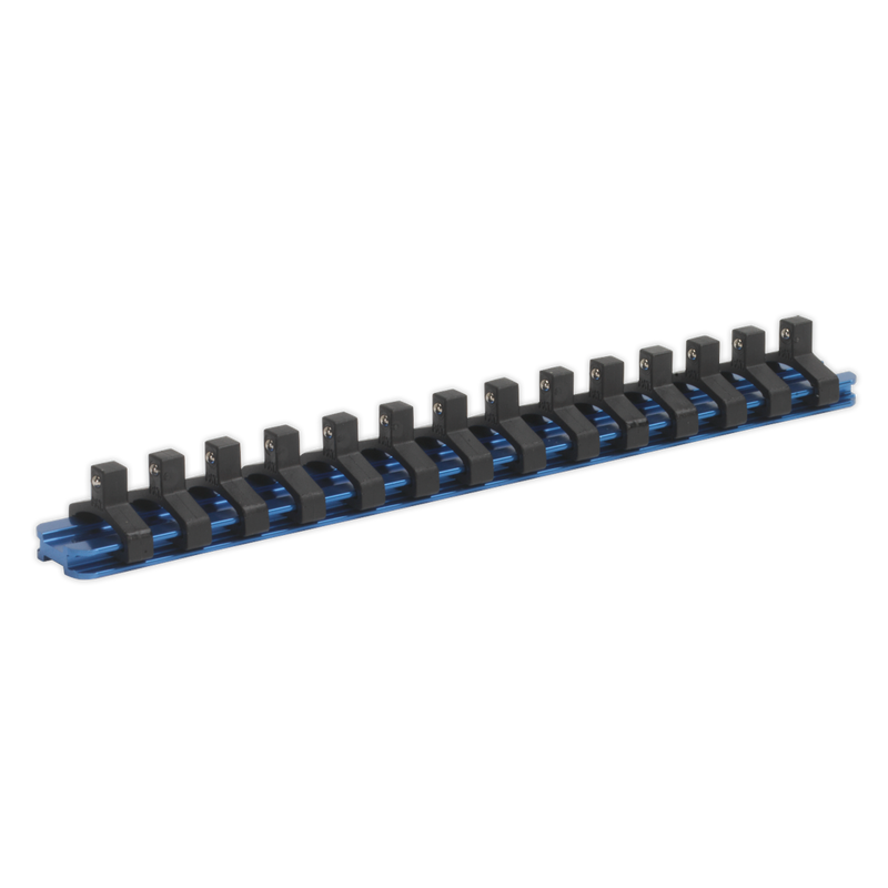 Socket Retaining Rail with 14 Clips Aluminium 1/4"Sq Drive | Pipe Manufacturers Ltd..