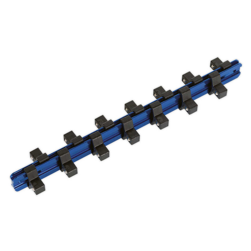 Socket Retaining Rail with 14 Clips Aluminium 3/8" Sq Drive Stubby | Pipe Manufacturers Ltd..