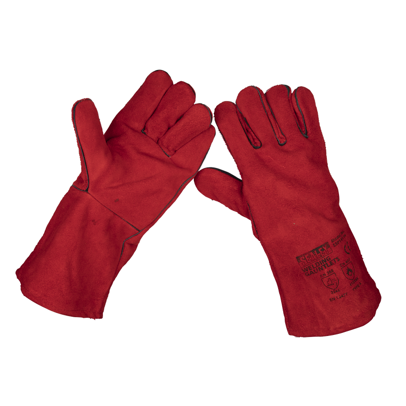 Leather Welding Gauntlets Lined Pair | Pipe Manufacturers Ltd..