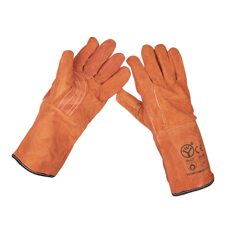 Leather Welding Gauntlets Lined Heavy-Duty Extra-Large - Pair | Pipe Manufacturers Ltd..