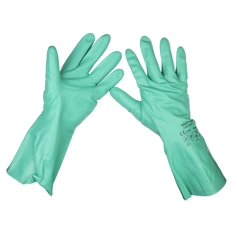Nitrile Gauntlets for use with Thinners 355mm Cuffed Pair | Pipe Manufacturers Ltd..