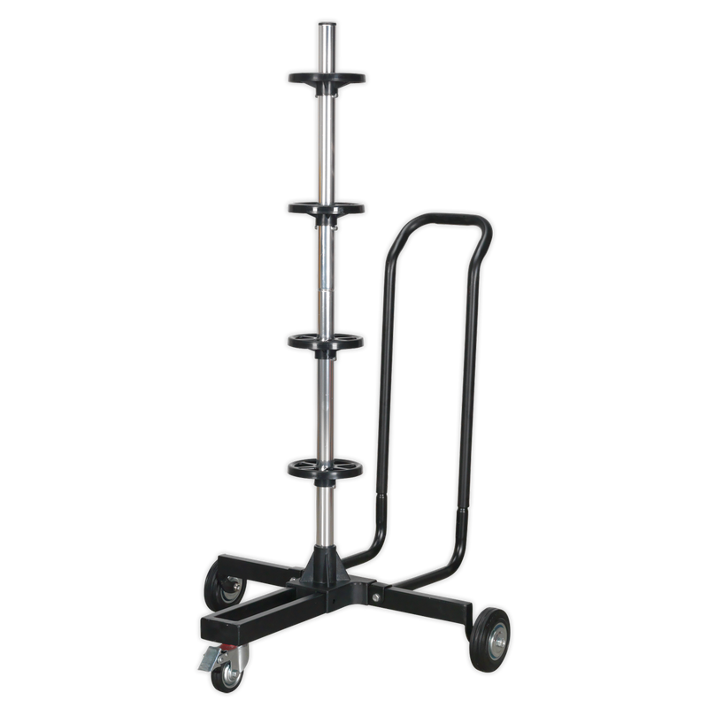 Wheel Storage Trolley 100kg Capacity with Handle | Pipe Manufacturers Ltd..