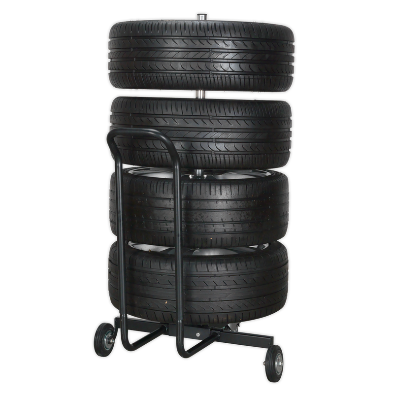 Wheel Storage Trolley 100kg Capacity with Handle | Pipe Manufacturers Ltd..
