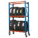 Two Level Mobile Tyre Rack 200kg Capacity Per Level | Pipe Manufacturers Ltd..