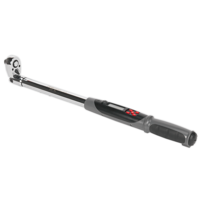 Angle Torque Wrench Flexi-Head Digital 1/2"Sq Drive 20-200Nm(14.7-147.5lb.ft) | Pipe Manufacturers Ltd..
