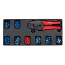 Tool Tray with Ratchet Crimper & 325 Assorted Insulated Terminal Set | Pipe Manufacturers Ltd..
