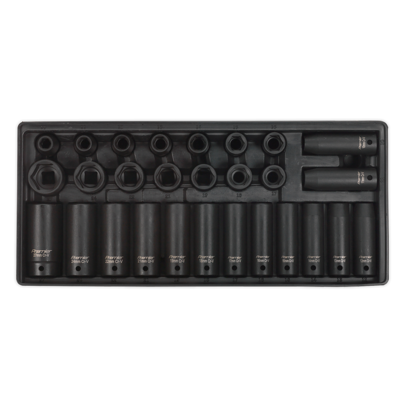 Tool Tray with Impact Socket Set 28pc 1/2"Sq Drive - Metric | Pipe Manufacturers Ltd..