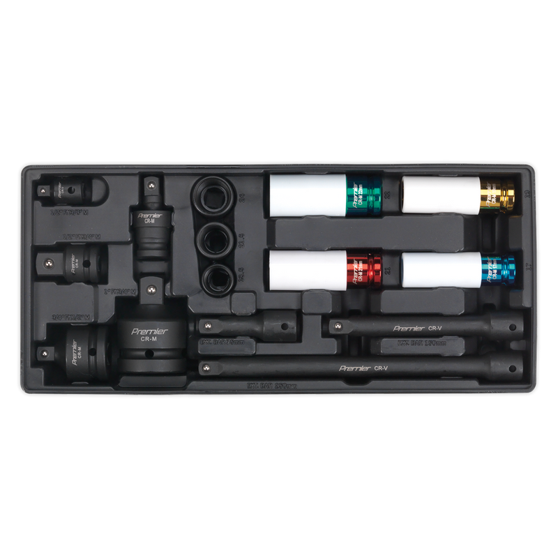 Tool Tray with Impact Socket & Adaptor Set 15pc Metric | Pipe Manufacturers Ltd..
