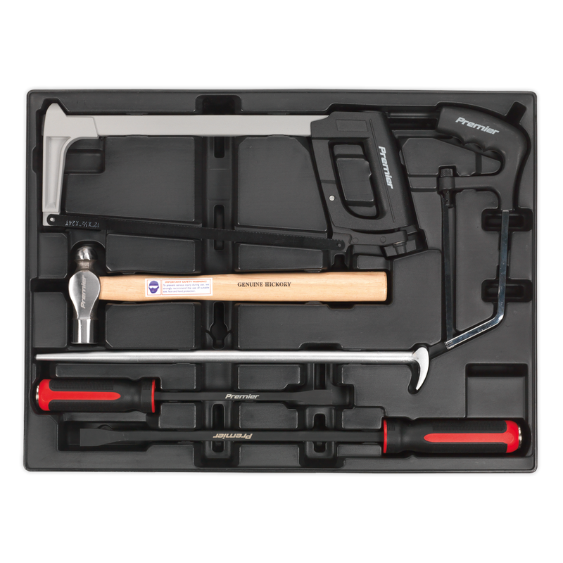 Tool Tray with Pry Bar, Hammer & Hacksaw Set 6pc | Pipe Manufacturers Ltd..