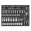 Tool Tray with Socket Set 55pc 3/8" & 1/2"Sq Drive | Pipe Manufacturers Ltd..