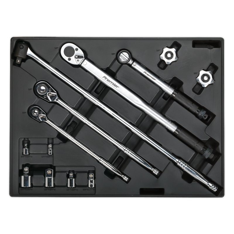 Tool Tray with Ratchet, Torque Wrench, Breaker Bar & Socket Adaptor Set 13pc | Pipe Manufacturers Ltd..