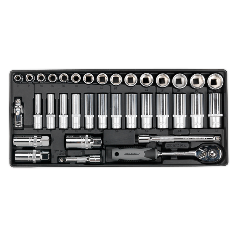 Tool Tray with Socket Set 35pc 3/8"Sq Drive | Pipe Manufacturers Ltd..