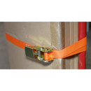 Self-Securing Ratchet Tie Down 25mm x 4.5m 500kg Load Test - Pair | Pipe Manufacturers Ltd..