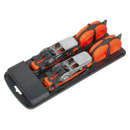 Ratchet Tie Down 25mm x 4m Polyester Webbing with S Hooks 500kg Load Test - Pair | Pipe Manufacturers Ltd..