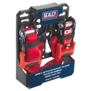 Slide Ratchet Tie Down 32mm x 3m Polyester Webbing with S Hooks 1200kg Load Test | Pipe Manufacturers Ltd..