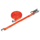 Ratchet Tie Down 25mm x 8m Polyester Webbing 1500kg Load Test | Pipe Manufacturers Ltd..