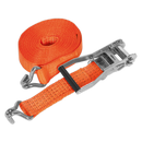 Ratchet Tie Down 50mm x 6m Polyester Webbing 5000kg Load Test | Pipe Manufacturers Ltd..