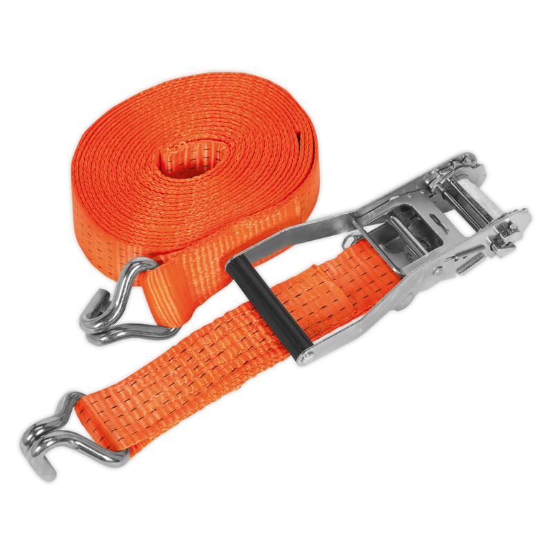 Ratchet Tie Down 50mm x 6m Polyester Webbing 5000kg Load Test | Pipe Manufacturers Ltd..