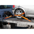 Car Transporter Ratchet Tie Down 50mm x 3m Alloy Wheel - Single 5000kg Load Test | Pipe Manufacturers Ltd..