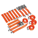 Car Transporter Ratchet Tie Down Alloy/Steel Wheel Kit 4pc 50mm x 3m 4500kg Load Test | Pipe Manufacturers Ltd..