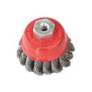 Twist Knot Wire Cup Brush ¯65mm M10 x 1.5mm | Pipe Manufacturers Ltd..