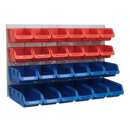 Bin & Panel Combination 24 Bins - Red/Blue | Pipe Manufacturers Ltd..