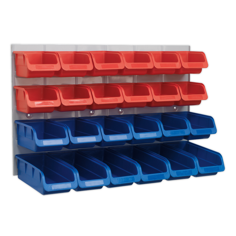 Bin & Panel Combination 24 Bins - Red/Blue | Pipe Manufacturers Ltd..