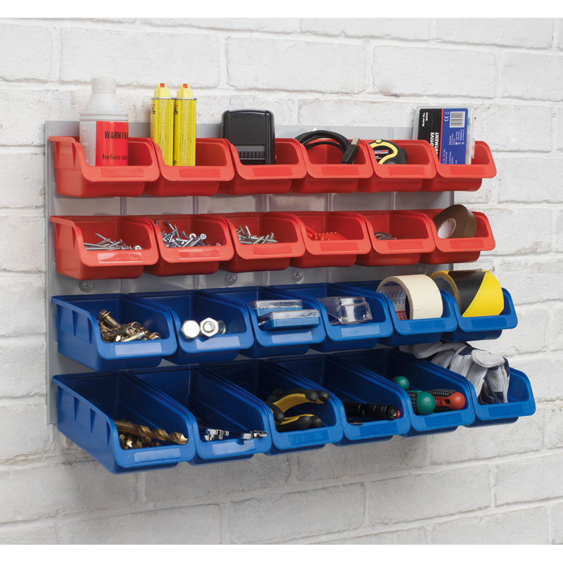 Bin & Panel Combination 24 Bins - Red/Blue | Pipe Manufacturers Ltd..