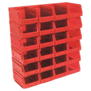 Plastic Storage Bin 105 x 165 x 85mm - Red Pack of 24 | Pipe Manufacturers Ltd..