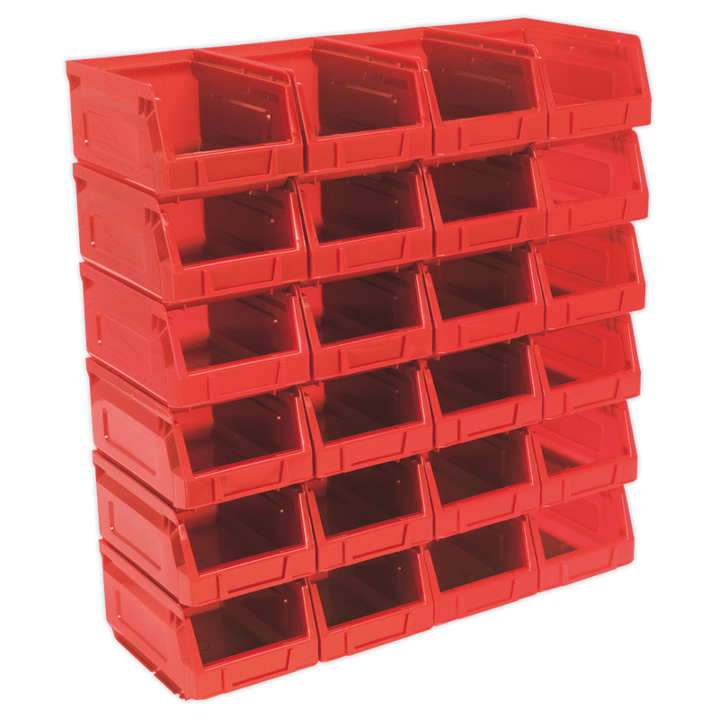 Plastic Storage Bin 105 x 165 x 85mm - Red Pack of 24 | Pipe Manufacturers Ltd..