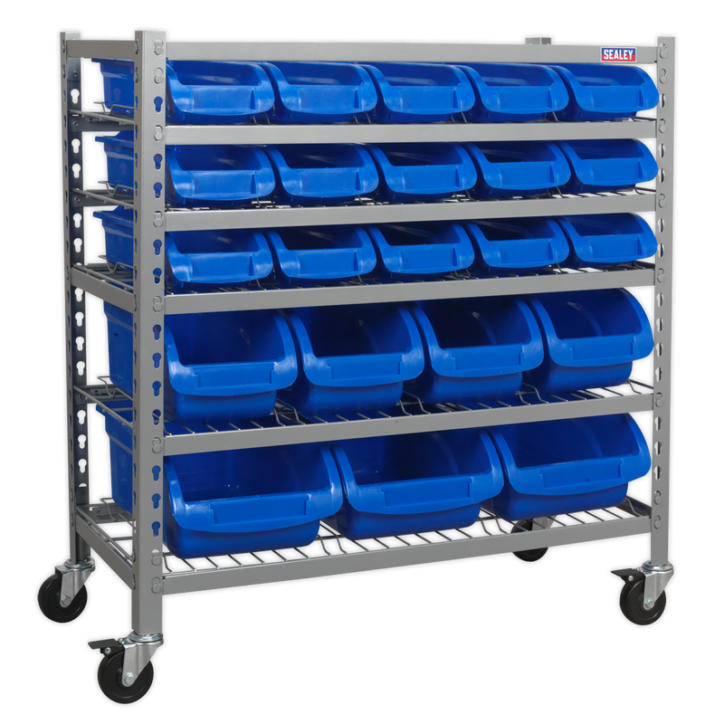 Mobile Bin Storage System 22 Bins | Pipe Manufacturers Ltd..