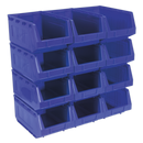 Plastic Storage Bin 210 x 355 x 165mm - Blue Pack of 12 | Pipe Manufacturers Ltd..