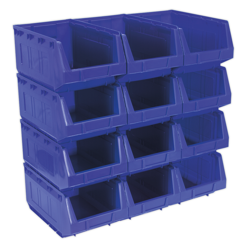 Plastic Storage Bin 210 x 355 x 165mm - Blue Pack of 12 | Pipe Manufacturers Ltd..