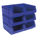 Plastic Storage Bin 310 x 500 x 190mm - Blue Pack of 6 | Pipe Manufacturers Ltd..