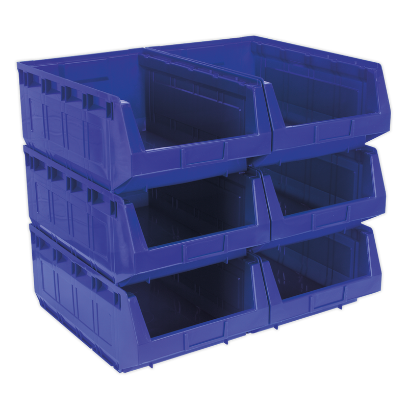 Plastic Storage Bin 310 x 500 x 190mm - Blue Pack of 6 | Pipe Manufacturers Ltd..