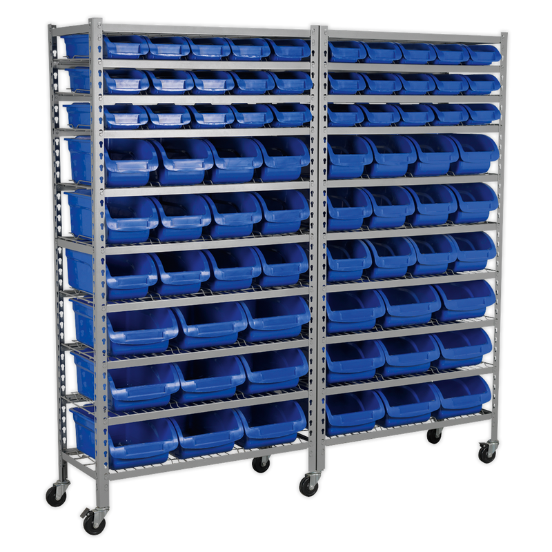 Mobile Bin Storage System 72 Bins | Pipe Manufacturers Ltd..