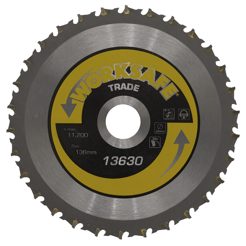 Trade Circular Saw Blade ¯136 x 20mm - 30tpu | Pipe Manufacturers Ltd..