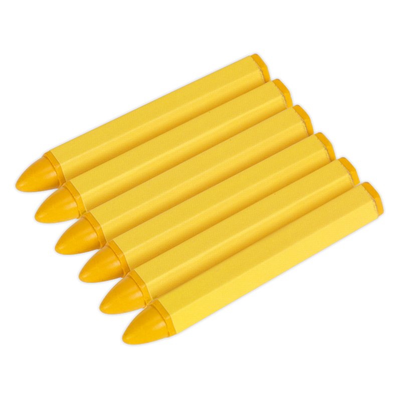 Tyre Marking Crayon - Yellow Pack of 6 | Pipe Manufacturers Ltd..