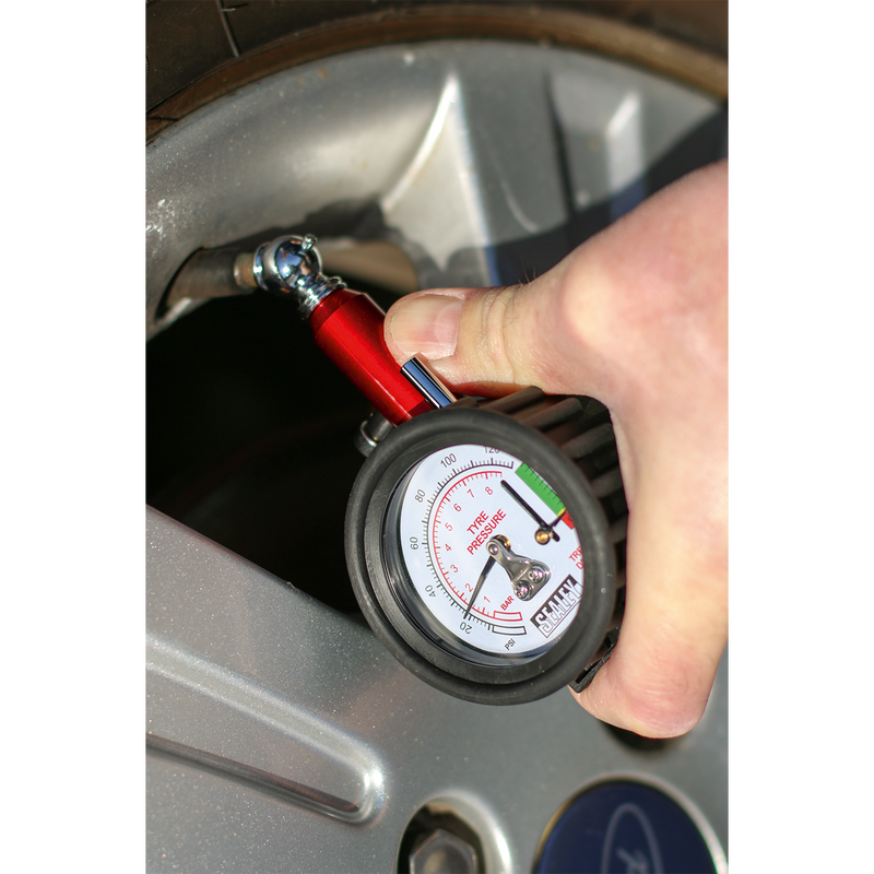 Tyre Pressure Gauge with Tyre Tread Depth Gauge 0-8bar(0-120psi) | Pipe Manufacturers Ltd..