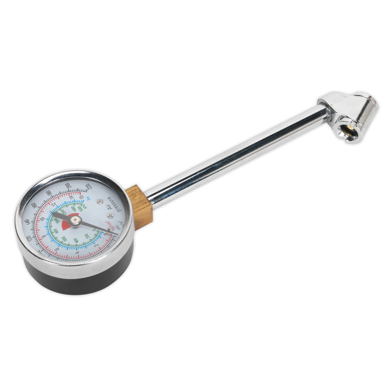 Twin Connector Tyre Pressure Gauge 0-220psi | Pipe Manufacturers Ltd..