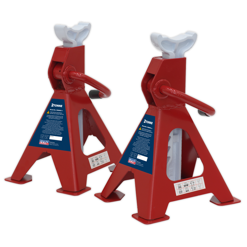Axle Stands (Pair) 2tonne Capacity per Stand Ratchet Type | Pipe Manufacturers Ltd..