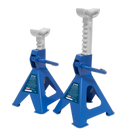 Axle Stands (Pair) 2tonne Capacity per Stand Ratchet Type - Blue | Pipe Manufacturers Ltd..