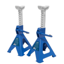 Axle Stands (Pair) 2tonne Capacity per Stand Ratchet Type - Blue | Pipe Manufacturers Ltd..
