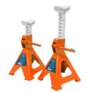 Axle Stands (Pair) 2tonne Capacity per Stand Ratchet Type - Orange | Pipe Manufacturers Ltd..