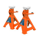 Axle Stands (Pair) 2tonne Capacity per Stand Ratchet Type - Orange | Pipe Manufacturers Ltd..
