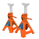 Axle Stands (Pair) 2tonne Capacity per Stand Ratchet Type - Orange | Pipe Manufacturers Ltd..