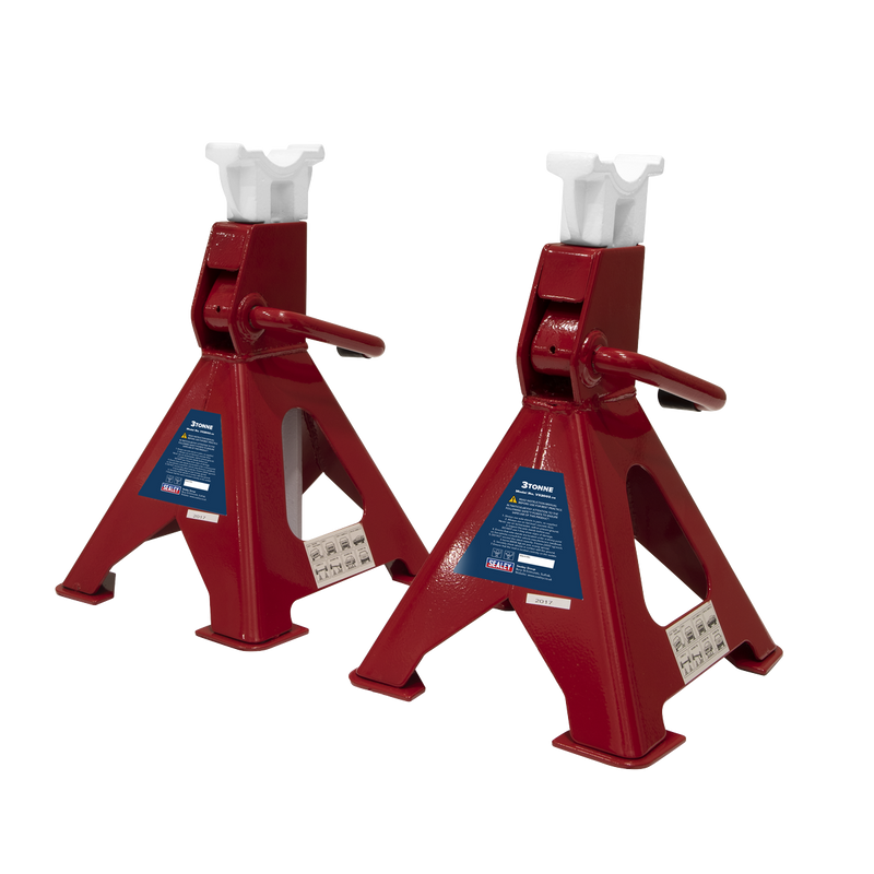 Axle Stands (Pair) 3tonne Capacity per Stand Ratchet Type | Pipe Manufacturers Ltd..